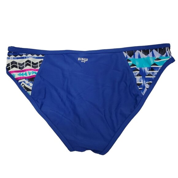 Bingo Surf Women's Blue Southwestern Navajo Print Swim Bikini Bottoms Size S - Picture 7 of 7